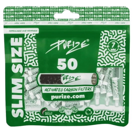 PURIZE Aktivkohlefilter Slim Size 7mm (50 Stück) - 420Strainz