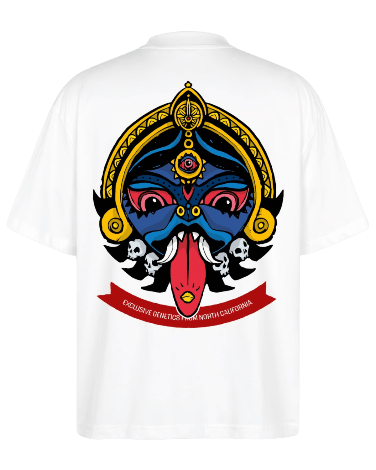 Weißes KaliSeeds T-Shirt mit stylischem Logo – hochwertiges Merchandise für Fans und Grower