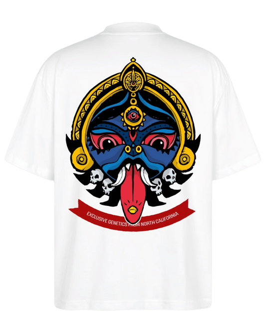 Weißes KaliSeeds T-Shirt mit stylischem Logo – hochwertiges Merchandise für Fans und Grower