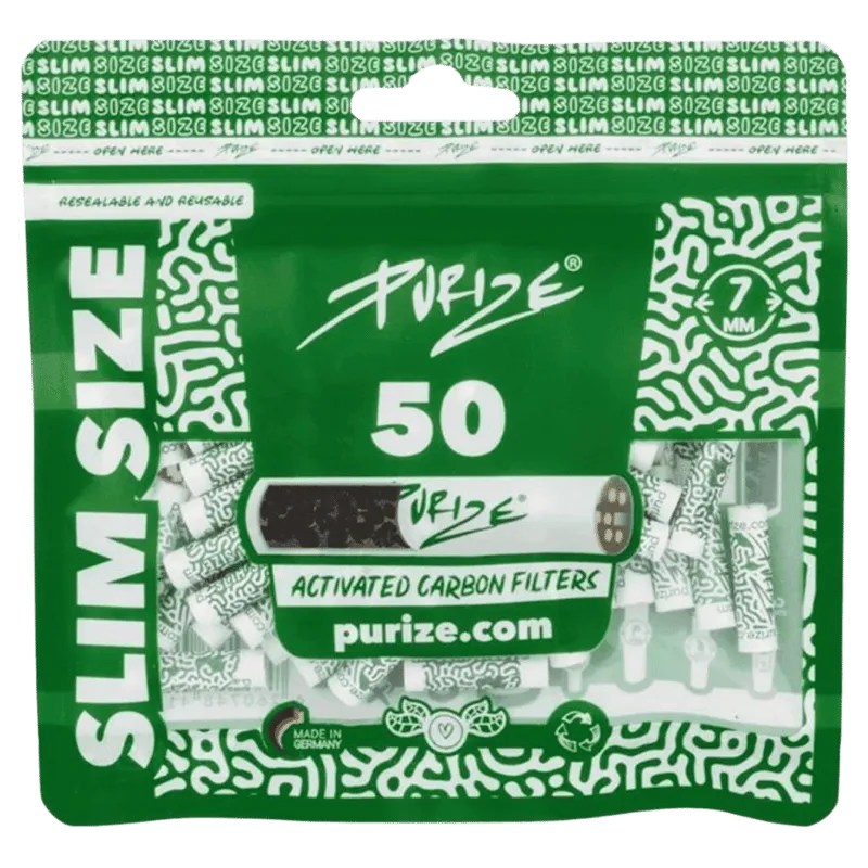 PURIZE Aktivkohlefilter Slim Size 7mm (50 Stück) - 420Strainz