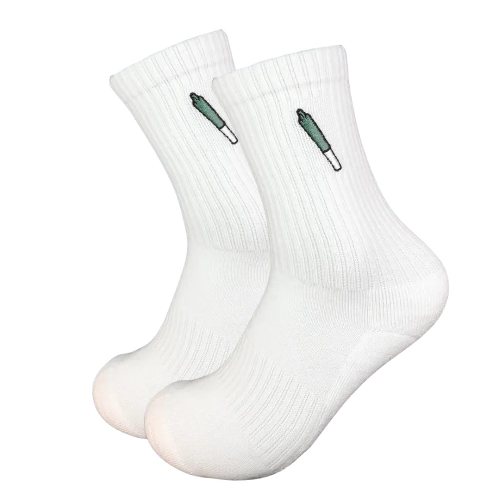 "High Socks" | Baumwollsocken mit besticktem Joint-Motiv - 420Strainz