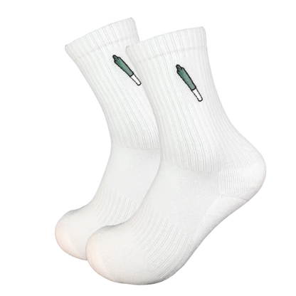 "High Socks" | Baumwollsocken mit besticktem Joint-Motiv - 420Strainz