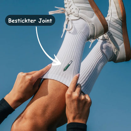 "High Socks" | Baumwollsocken mit besticktem Joint-Motiv - 420Strainz