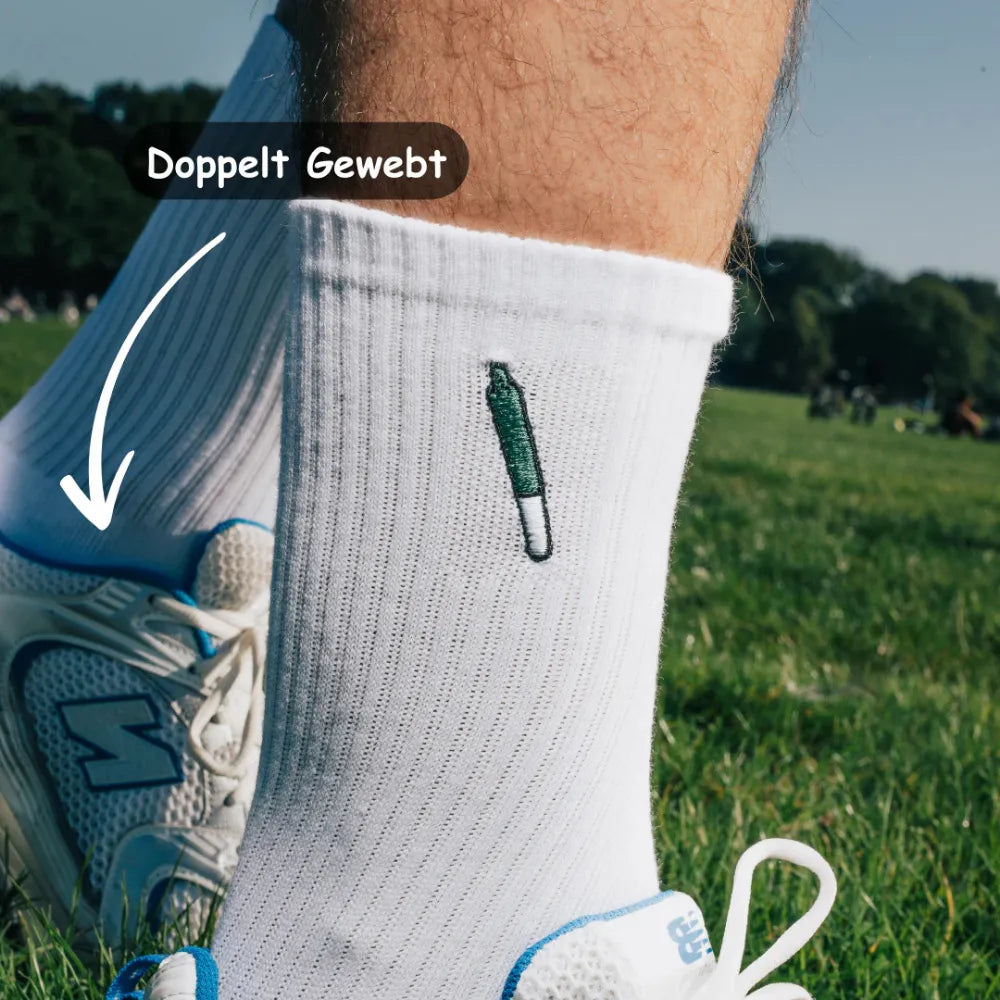 "High Socks" | Baumwollsocken mit besticktem Joint-Motiv - 420Strainz