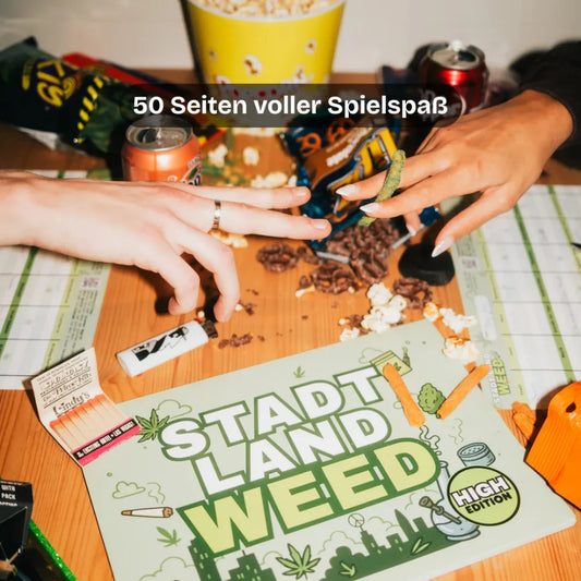 Stadt Land Weed – High Edition Partyspiel für Erwachsene - 420Strainz